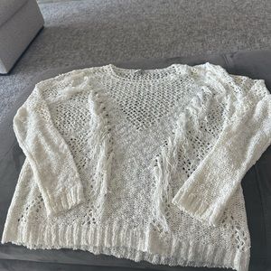 Amuse Society Boho Tassel off white open weave sweater size M New without tags